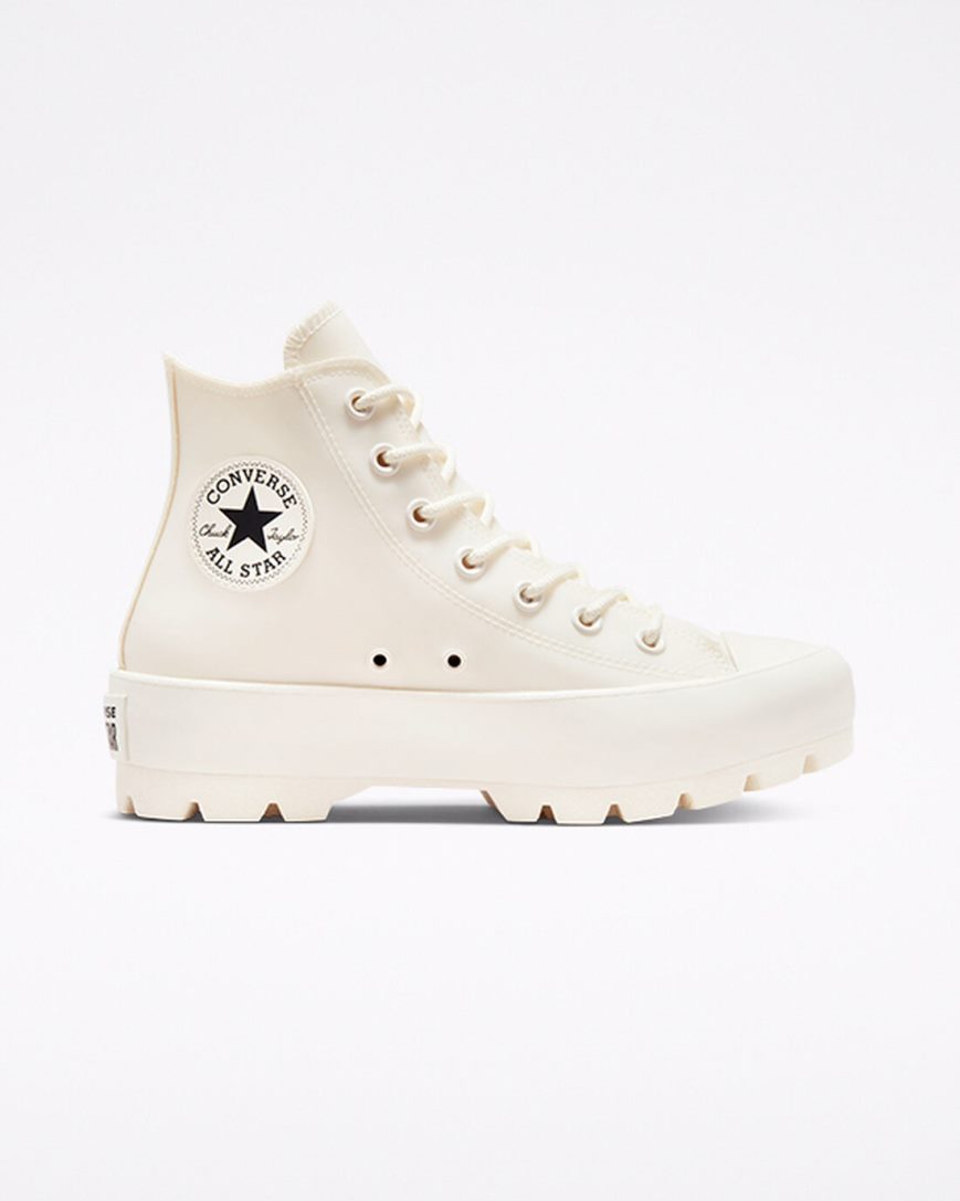 Sapatos Plataforma Converse Chuck Taylor All Star Lugged Rubber Cano Alto Feminino Bege Pretas | PT O04359P